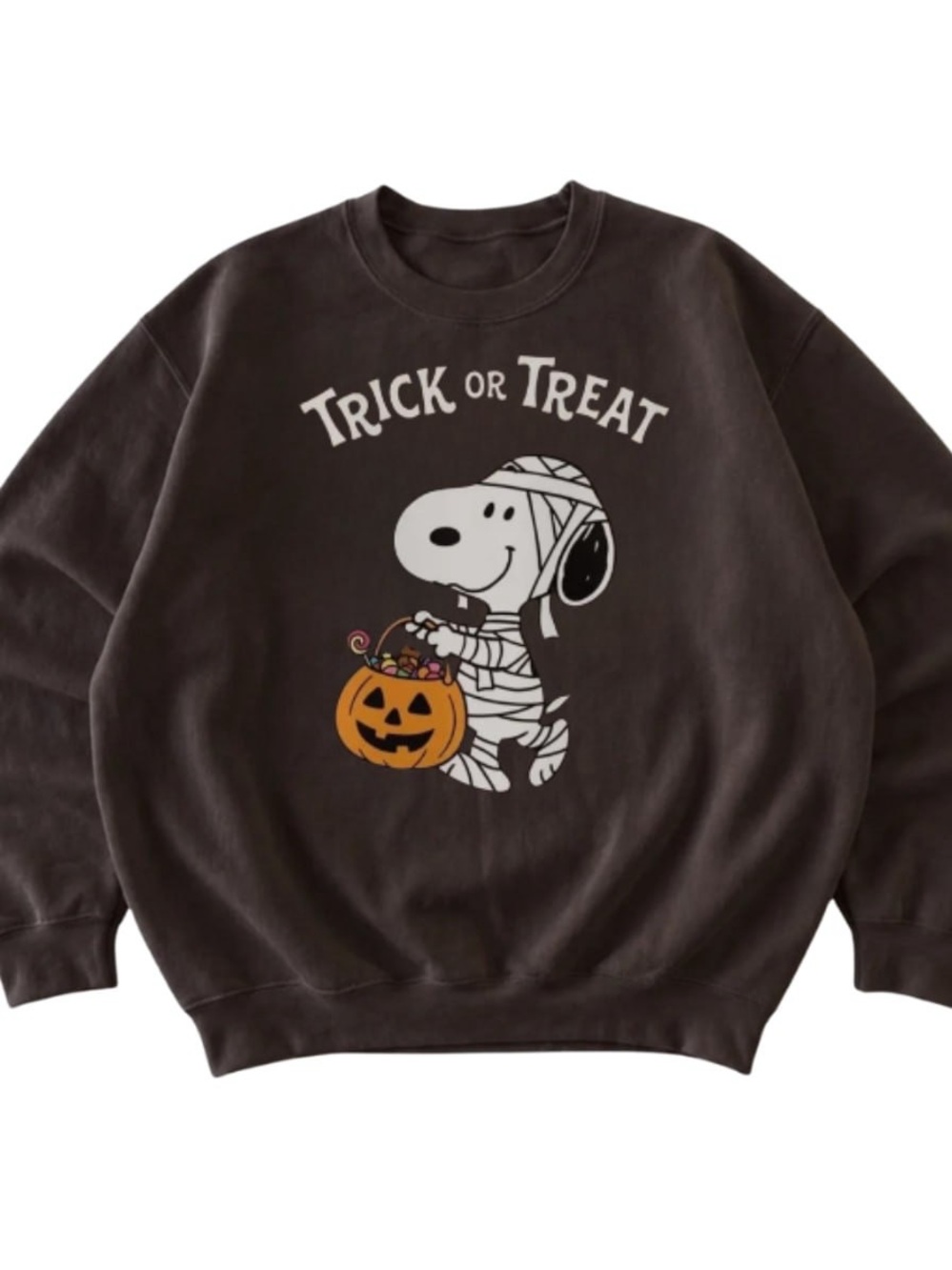Brown Snoopy Mummy Trick or Treat Sweatshirt